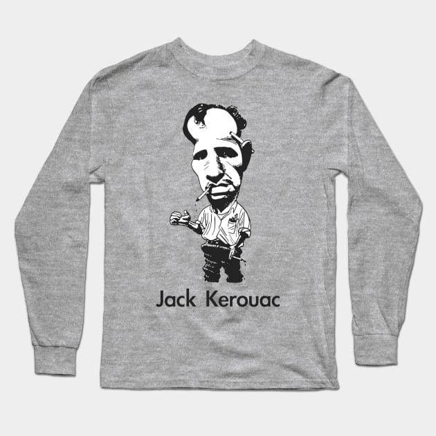 Jack Kerouac Smoking FanArt Long Sleeve T-Shirt by darklordpug